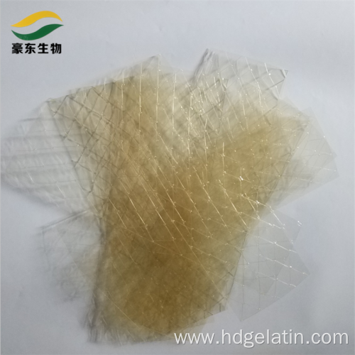 Edible grade beef skin gelatin sheet